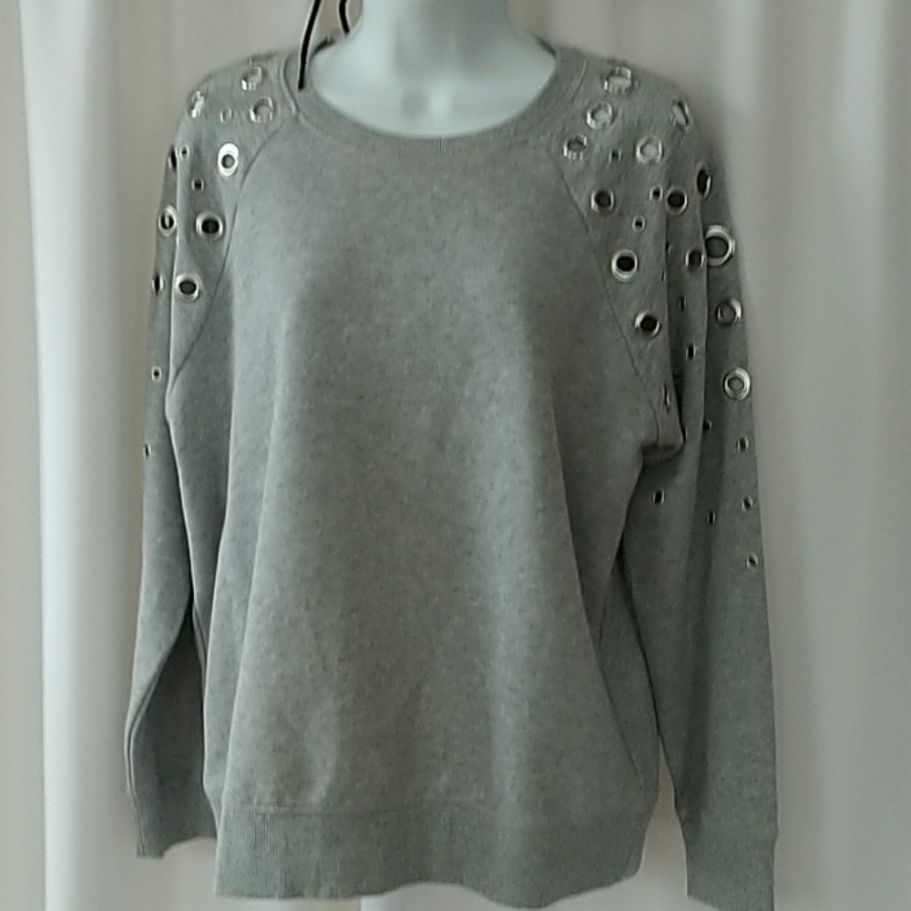 Michael Kors grommet grey sweatshirt L